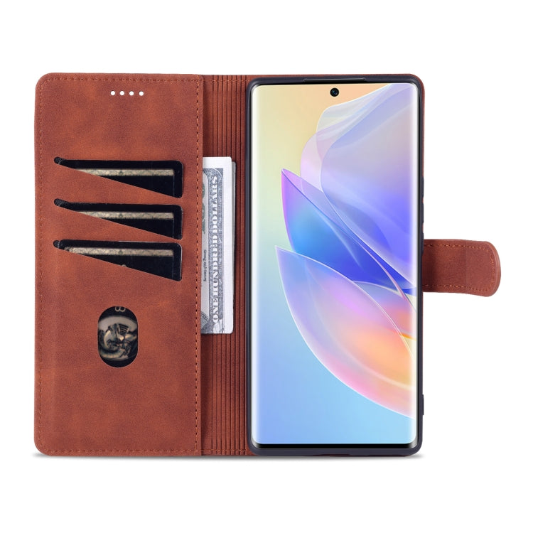 For Honor 60 SE AZNS Skin Feel Calf Texture Horizontal Flip Leather Phone Case(Brown) by AZNS