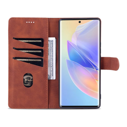 For Honor 60 SE AZNS Skin Feel Calf Texture Horizontal Flip Leather Phone Case(Brown) by AZNS
