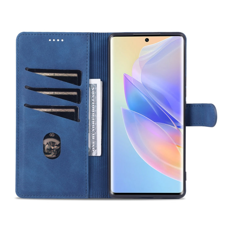 For Honor 60 SE AZNS Skin Feel Calf Texture Horizontal Flip Leather Phone Case(Blue) by AZNS