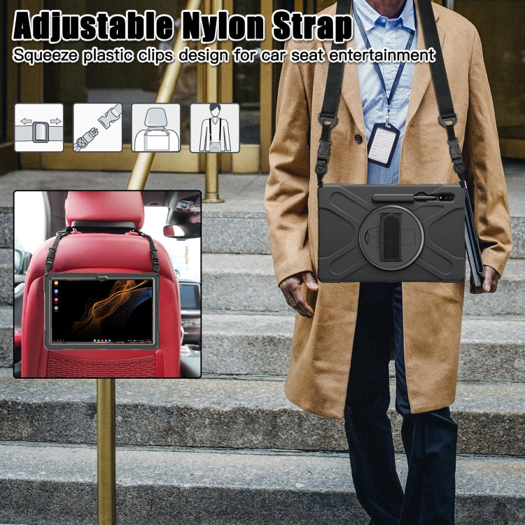 For Samsung Galaxy Tab S8 Ultra Silicone + PC Tablet Case(Black) by bashfashion