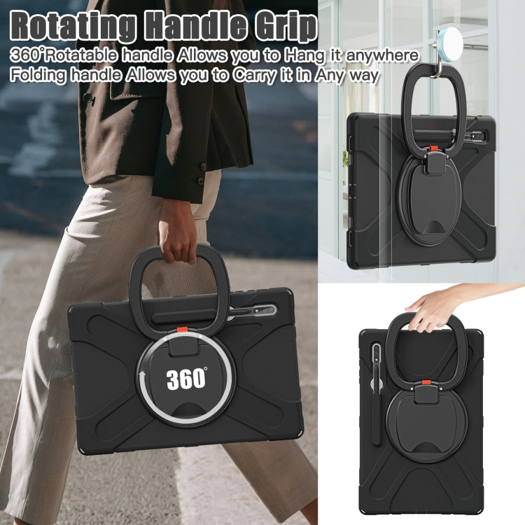 For Samsung Galaxy Tab S8 Ultra Silicone + PC Tablet Case(Black) by bashfashion