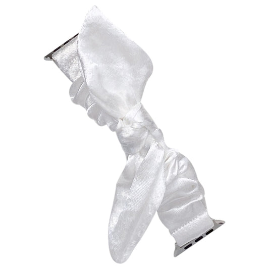 Single Loop Elasticity Cloth Watch Band For Apple Watch Ultra 49mm&Watch Ultra 2 49mm / Series 9&8&7 45mm / SE 3&SE 2&6&SE&5&4 44mm / 3&2&1 42mm(White) by bashfashion