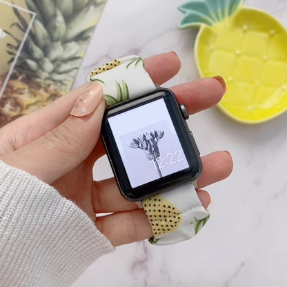Single Loop Elasticity Cloth Fruit Watch Band For Apple Watch Ultra 49mm&Watch Ultra 2 49mm / Series 9&8&7 45mm / SE 3&SE 2&6&SE&5&4 44mm / 3&2&1 42mm(B) by bashfashion