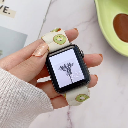 Single Loop Elasticity Cloth Fruit Watch Band For Apple Watch Ultra 49mm&Watch Ultra 2 49mm / Series 9&8&7 45mm / SE 3&SE 2&6&SE&5&4 44mm / 3&2&1 42mm(C) by bashfashion