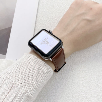 Glossy Leather Watch Band For Apple Watch Ultra 49mm&Watch Ultra 2 49mm / Series 9&8&7 45mm / SE 3&SE 2&6&SE&5&4 44mm / 3&2&1 42mm(White) by bashfashion