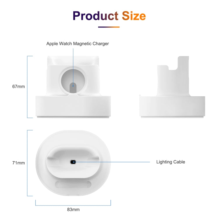 A001 3 In 1 Silicone Charging Holder for iPhone / iWatch / AirPods(White) by bashfashion