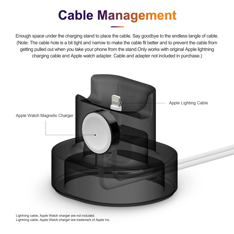 A001 3 In 1 Silicone Charging Holder for iPhone / iWatch / AirPods(Black) by bashfashion