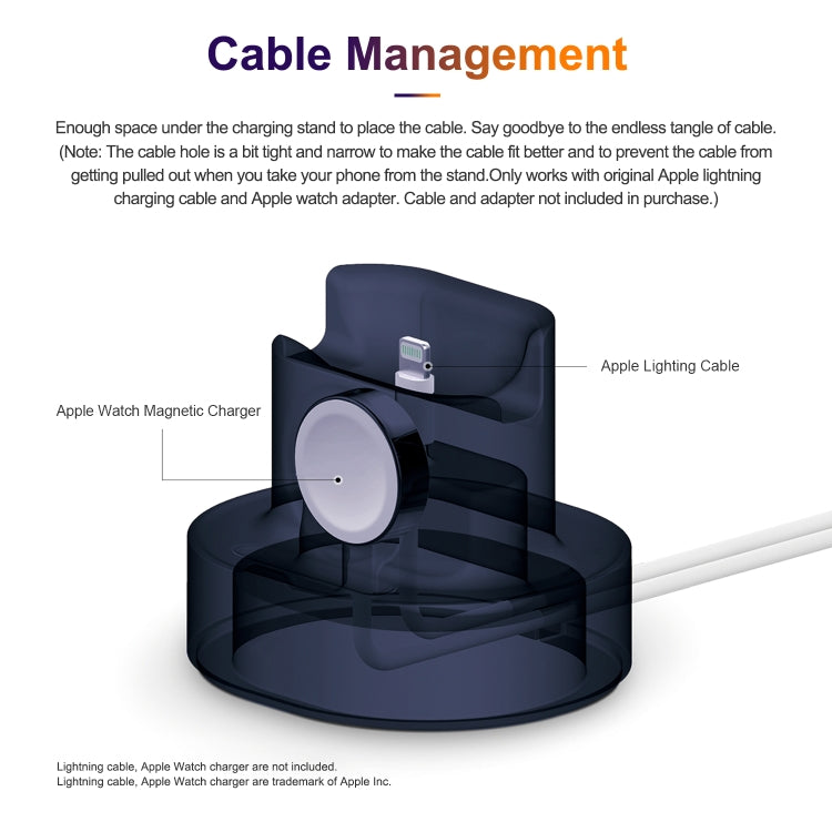 A001 3 In 1 Silicone Charging Holder for iPhone / iWatch / AirPods(Dark Blue) by bashfashion