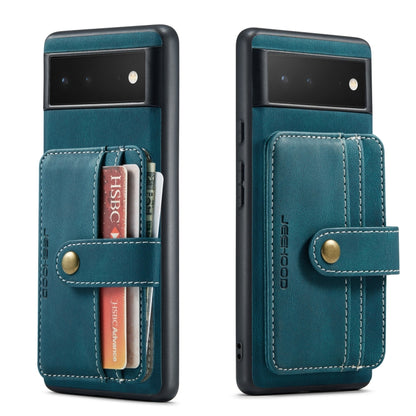 For Google Pixel 7 5G JEEHOOD RFID Anti-Theft Wallet Magnetic PU+TPU Phone Case(Blue) by JEEHOOD