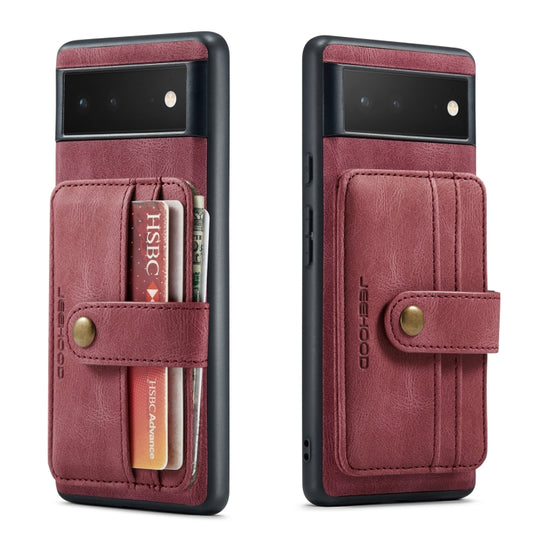 For Google Pixel 7 5G JEEHOOD RFID Anti-Theft Wallet Magnetic PU+TPU Phone Case(Red) by JEEHOOD