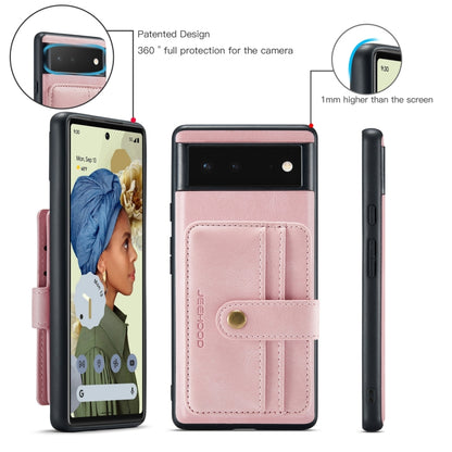 For Google Pixel 7 5G JEEHOOD RFID Anti-Theft Wallet Magnetic PU+TPU Phone Case(Pink) by JEEHOOD