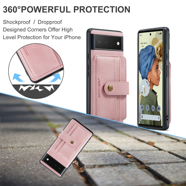For Google Pixel 7 5G JEEHOOD RFID Anti-Theft Wallet Magnetic PU+TPU Phone Case(Pink) by JEEHOOD