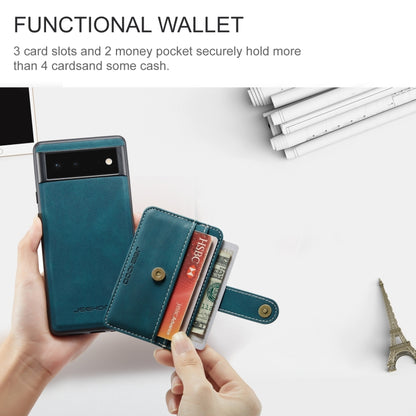 For Google Pixel 7 Pro 5G JEEHOOD RFID Anti-Theft Wallet Magnetic PU+TPU Phone Case(Blue) by JEEHOOD