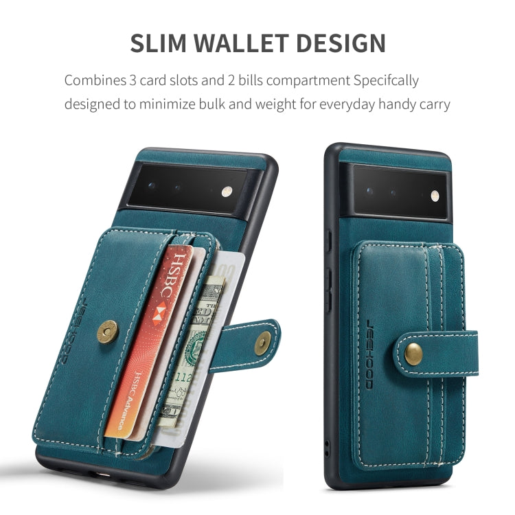 For Google Pixel 7 Pro 5G JEEHOOD RFID Anti-Theft Wallet Magnetic PU+TPU Phone Case(Blue) by JEEHOOD