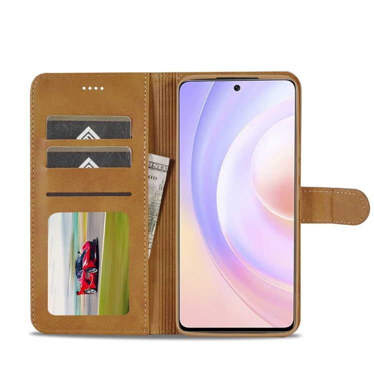 For Honor 50 SE LC.IMEEKE Calf Texture Leather Phone Case(Brown) by LC.IMEEKE