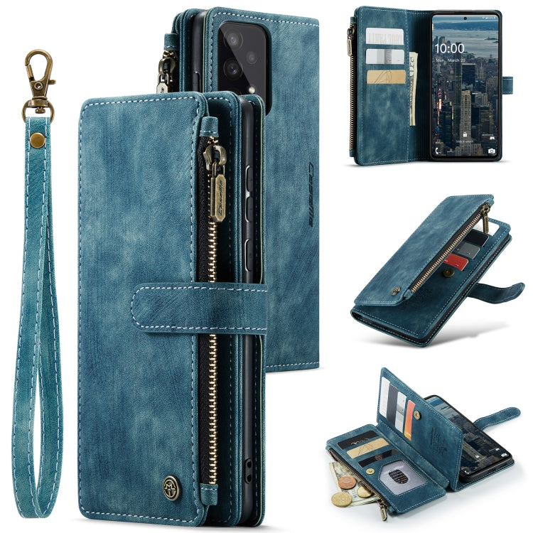 For Samsung Galaxy A53 5G CaseMe C30 Multifunctional Phone Leather Case with Holder & Card Slot & Wallet(Blue) by CaseMe