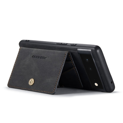 For Google Pixel 7 5G JEEHOOD Retro Magnetic Detachable Wallet Phone Case(Black) by JEEHOOD