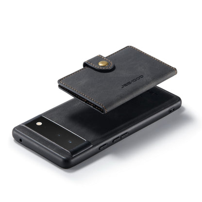 For Google Pixel 7 5G JEEHOOD Retro Magnetic Detachable Wallet Phone Case(Black) by JEEHOOD