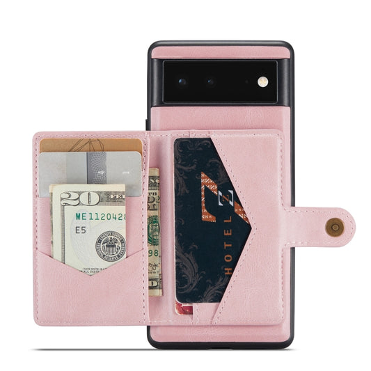 For Google Pixel 7 Pro 5G JEEHOOD Retro Magnetic Detachable Wallet Phone Case(Pink) by JEEHOOD