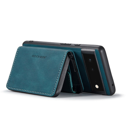 For Google Pixel 7 5G JEEHOOD Magnetic Zipper Wallet Phone Leather Case(Blue) by JEEHOOD