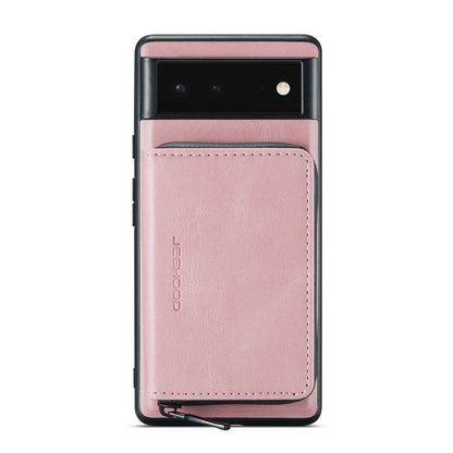 For Google Pixel 7 Pro 5G JEEHOOD Magnetic Zipper Wallet Phone Leather Case(Pink) by JEEHOOD