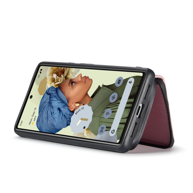 For Google Pixel 7 Pro 5G JEEHOOD Magnetic Zipper Wallet Phone Leather Case(Pink) by JEEHOOD