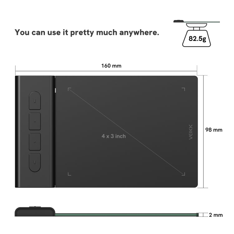 VEIKK VK430 4x3 inch 8192 Levels Pressure Sensitivity Digital Drawing Board by VEIKK