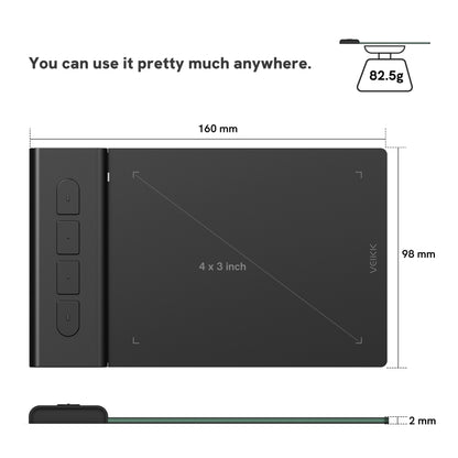 VEIKK VK430 4x3 inch 8192 Levels Pressure Sensitivity Digital Drawing Board by VEIKK