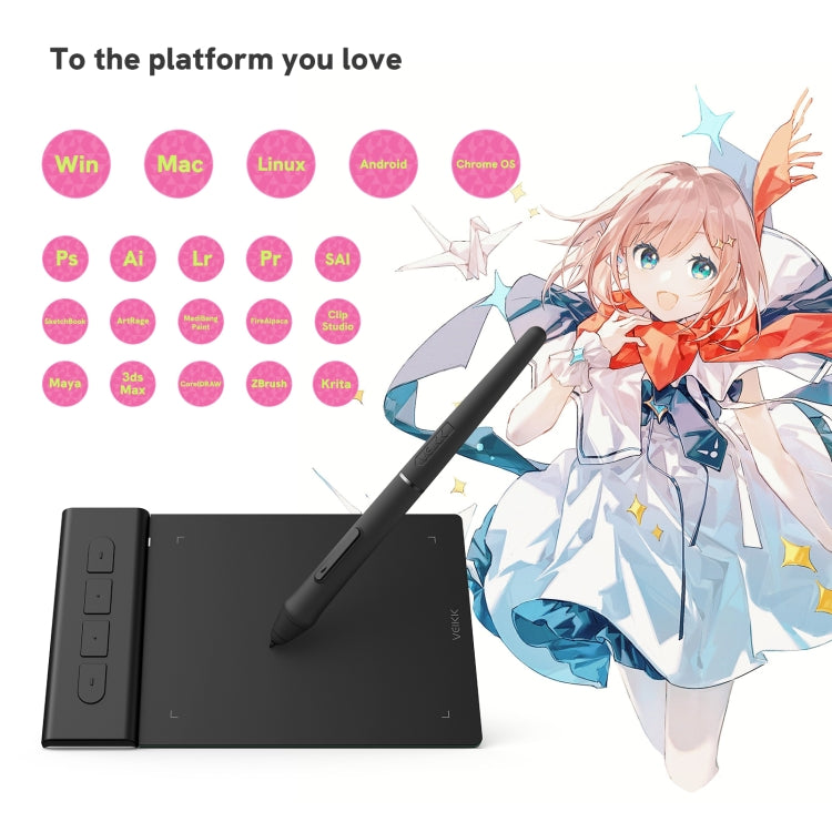 VEIKK VK430 4x3 inch 8192 Levels Pressure Sensitivity Digital Drawing Board by VEIKK