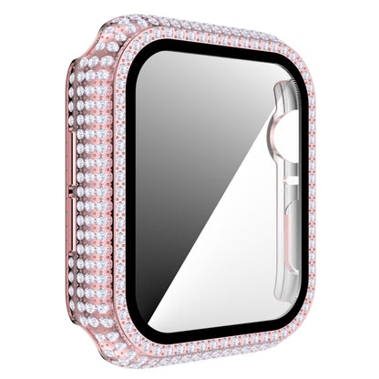 Diamond PC + Tempered Glass Watch Case For Apple Watch Series 6&SE&5&4 40mm(Pink) by bashfashion