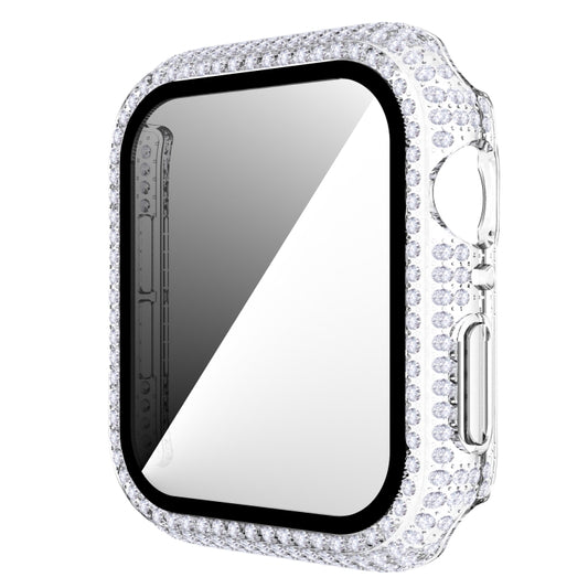 Diamond PC + Tempered Glass Watch Case For Apple Watch Series 6&SE&5&4 40mm(Transparent) by bashfashion