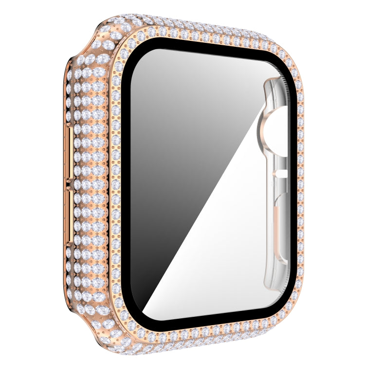 Diamond PC + Tempered Glass Watch Case For Apple Watch Series 6&SE&5&4 44mm(Rose Gold) by bashfashion