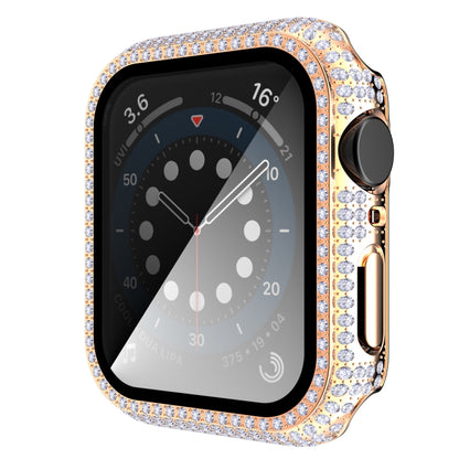 Diamond PC + Tempered Glass Watch Case For Apple Watch Series 6&SE&5&4 44mm(Rose Gold) by bashfashion