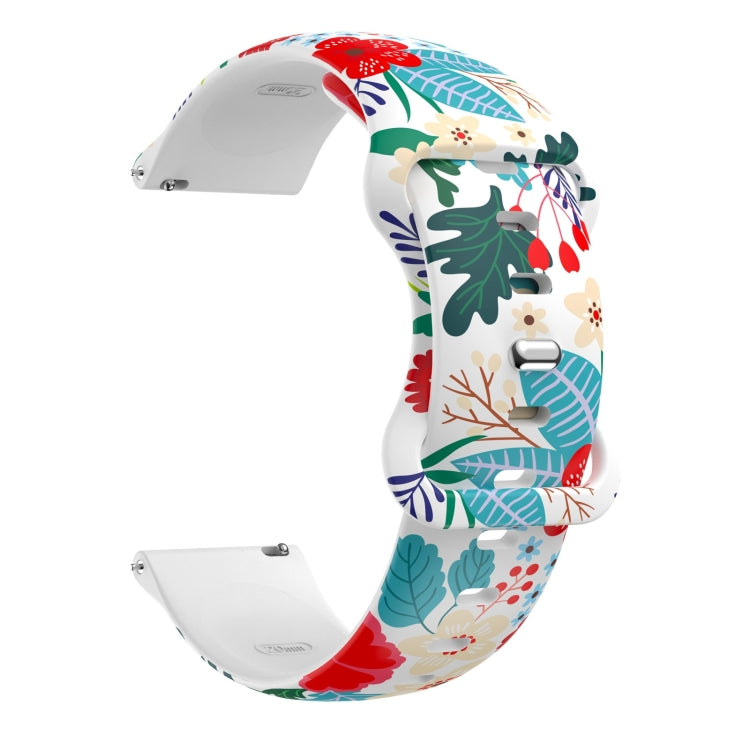 For Samsung Galaxy Watch Active Printing Butterfly Buckle Silicone Watch Band(Flowers) by bashfashion