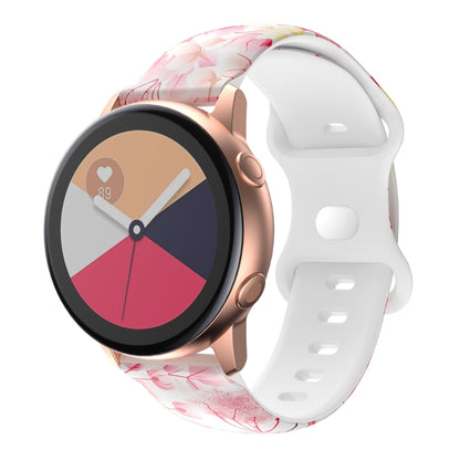 For Samsung Galaxy Watch Active Printing Butterfly Buckle Silicone Watch Band(Pink Dandelion) by bashfashion