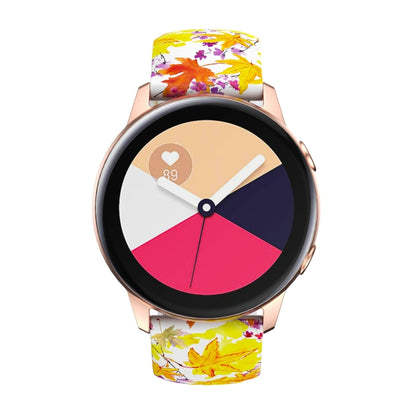 For Samsung Galaxy Watch Active Printing Butterfly Buckle Silicone Watch Band(Maple Leaf) by bashfashion