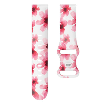 For Samsung Galaxy Watch Active Printing Butterfly Buckle Silicone Watch Band(Red Flowers) by bashfashion