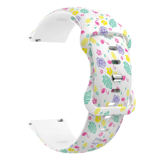 For Samsung Galaxy Watch Active Printing Butterfly Buckle Silicone Watch Band(Flamingo) by bashfashion