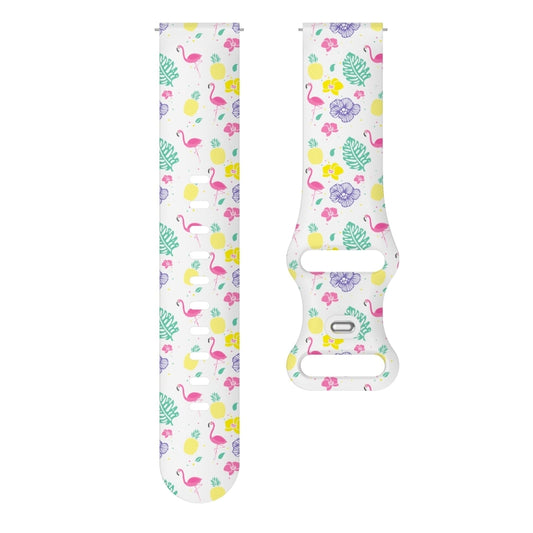 For Samsung Galaxy Watch Active Printing Butterfly Buckle Silicone Watch Band(Flamingo) by bashfashion