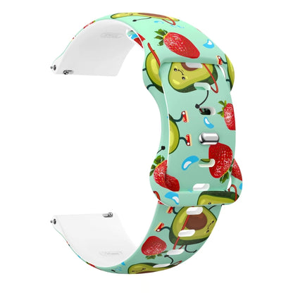 For Samsung Galaxy Watch Active Printing Butterfly Buckle Silicone Watch Band(Avocado) by bashfashion