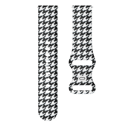 For Samsung Galaxy Watch Active Printing Butterfly Buckle Silicone Watch Band(Houndstooth) by bashfashion