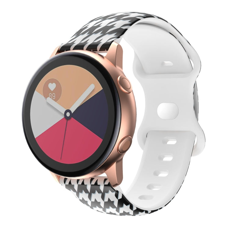 For Samsung Galaxy Watch Active Printing Butterfly Buckle Silicone Watch Band(Houndstooth) by bashfashion