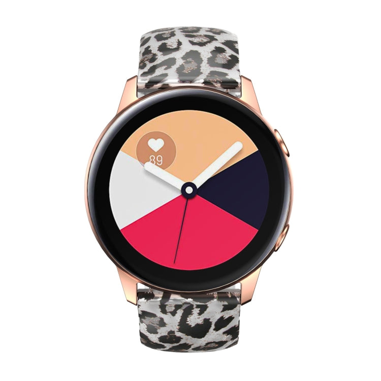 For Samsung Galaxy Watch Active Printing Butterfly Buckle Silicone Watch Band(Leopard) by bashfashion