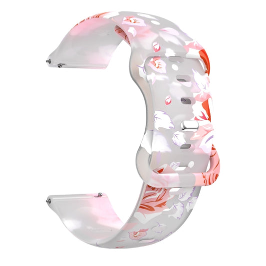 For Samsung Galaxy Watch Active Printing Butterfly Buckle Silicone Watch Band(Pink Flowers) by bashfashion