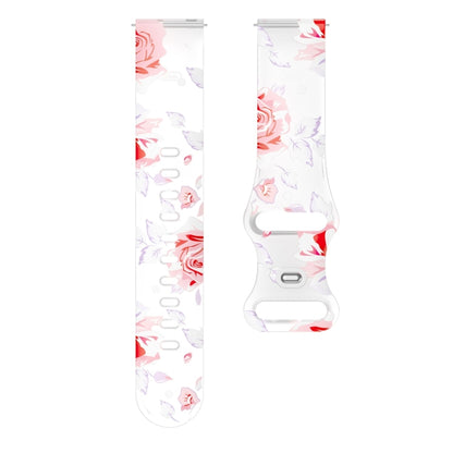 For Samsung Galaxy Watch Active Printing Butterfly Buckle Silicone Watch Band(Pink Flowers) by bashfashion