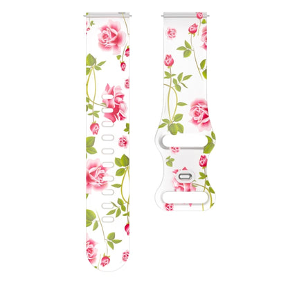 For Samsung Galaxy Watch Active Printing Butterfly Buckle Silicone Watch Band(Rose) by bashfashion