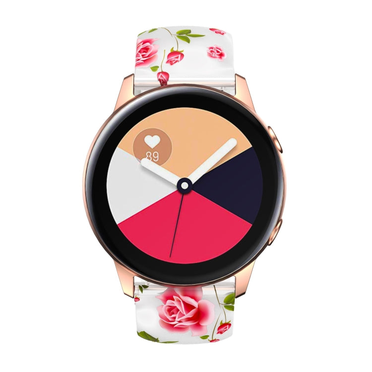For Samsung Galaxy Watch Active Printing Butterfly Buckle Silicone Watch Band(Rose) by bashfashion