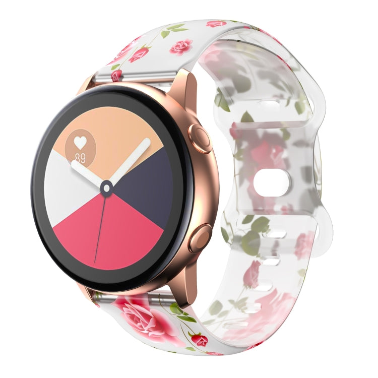 For Samsung Galaxy Watch Active Printing Butterfly Buckle Silicone Watch Band(Rose) by bashfashion