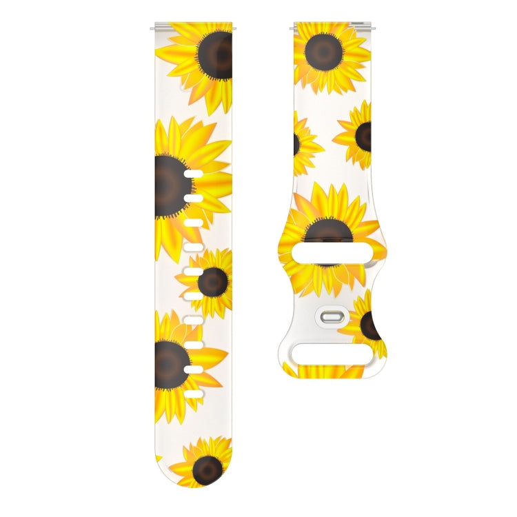 For Samsung Galaxy Watch Active Printing Butterfly Buckle Silicone Watch Band(Transparent Sunflower) by bashfashion