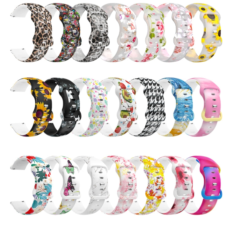 For Samsung Galaxy Watch Active Printing Butterfly Buckle Silicone Watch Band(Mable) by bashfashion